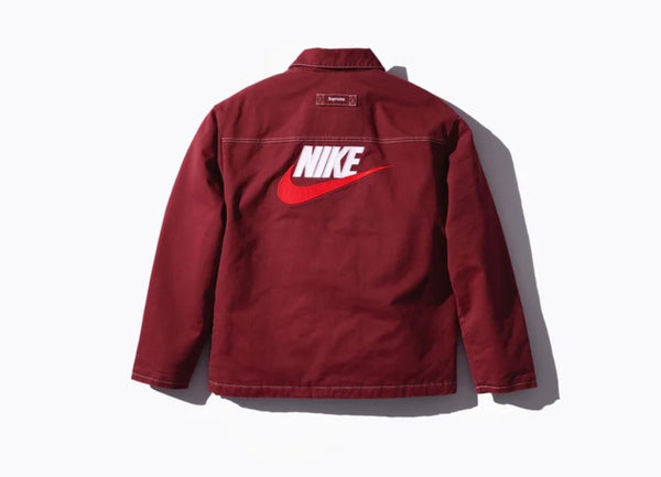 Supreme x Nike Double Zip Quilted Work Jacket Burgundy