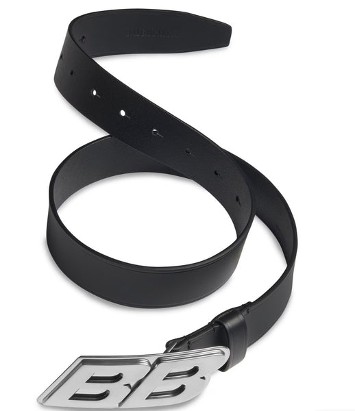 Balenciaga Moto Logo Belt In Black