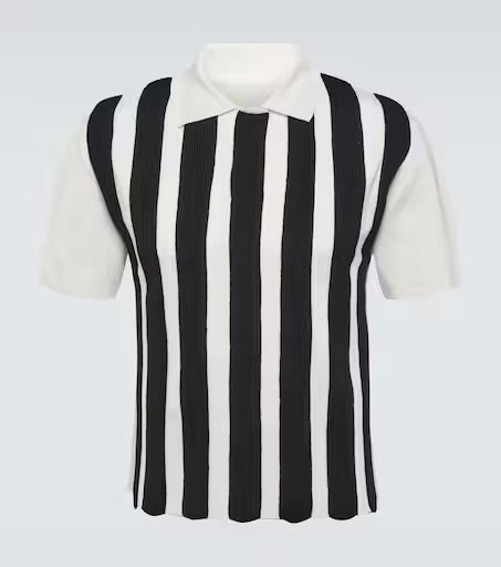 Jacquemus Men's Ola Stripe Knit Polo Shirt