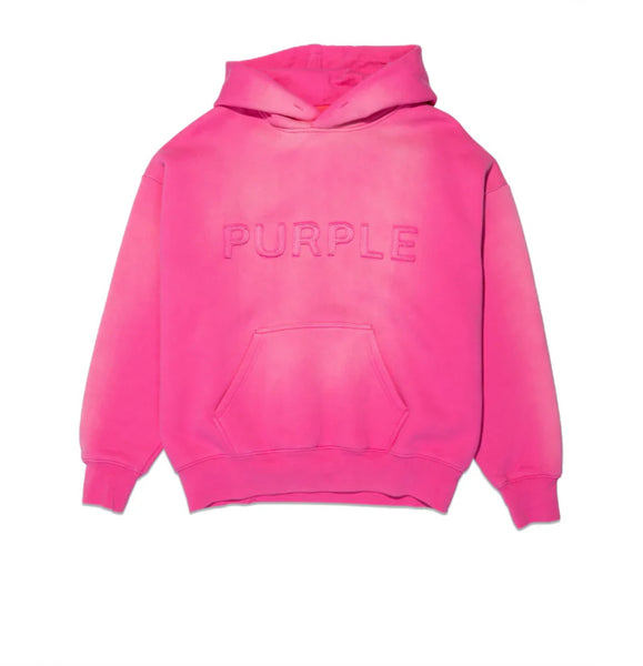 Purple Brand Cutout Wordmark Pink Oversized Hoodie