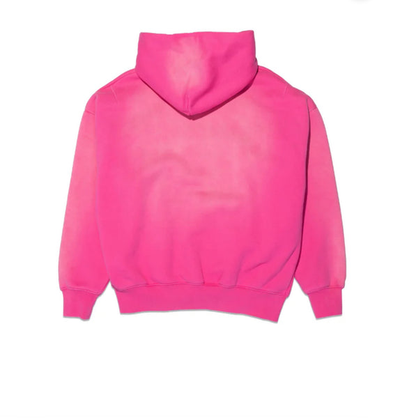 Purple Brand Cutout Wordmark Pink Oversized Hoodie