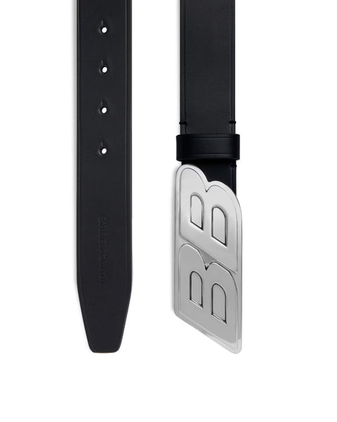 Balenciaga Moto Logo Belt In Black