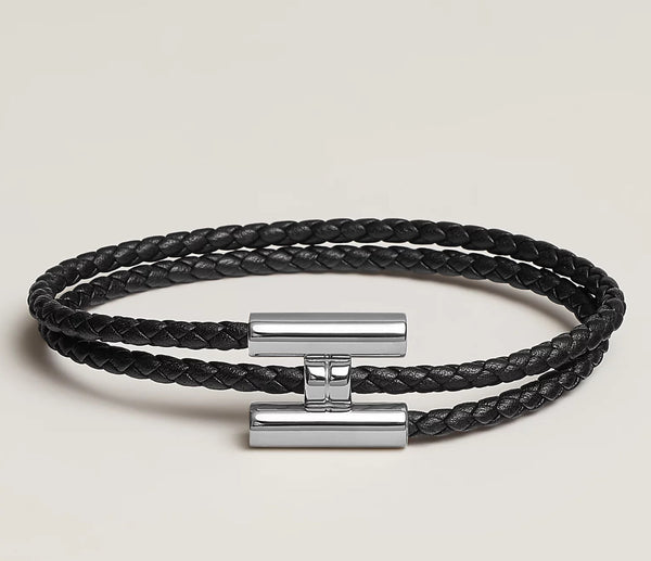 Hermes Tournis Trese Bracelet Black