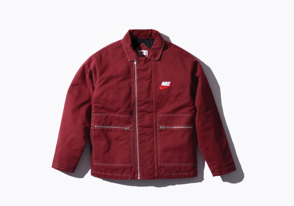 Supreme x Nike Double Zip Quilted Work Jacket Burgundy