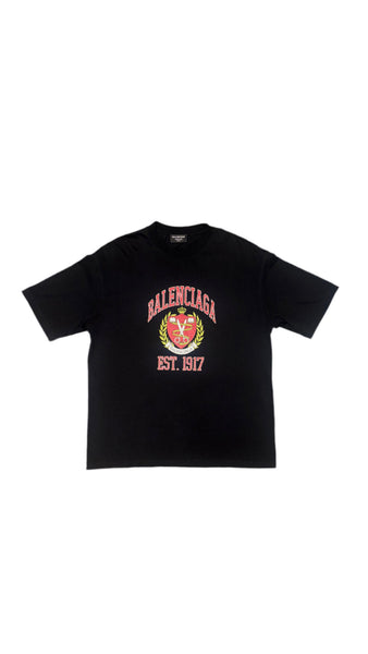 Balenciaga Oversized College Crest Logo T Shirt